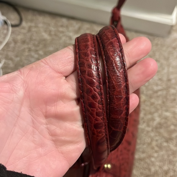 Brahmin Red Crocodile-Embossed Shoulder Bag - Picture 4 of 12